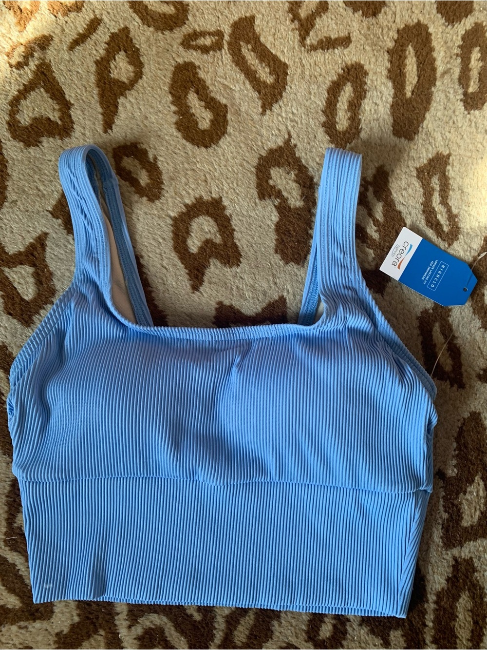 Lands' End Ribbed Sky Blue Bikini Top Size XS (2-4)